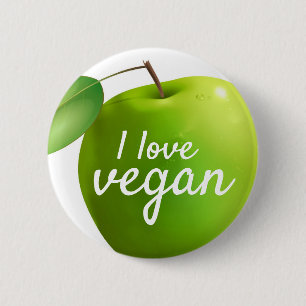 Badge Rond 5 Cm j'aime vegan