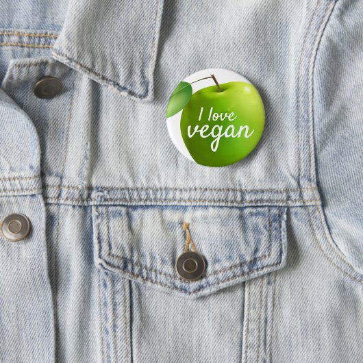 Badge Rond 5 Cm j'aime vegan (En situation)