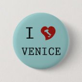 Badge Rond 5 Cm J'aime Venise (Devant)