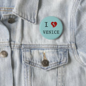 Badge Rond 5 Cm J'aime Venise (En situation)