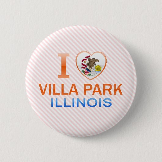 Badge Rond 5 Cm J'aime Villa Park, IL (Devant)