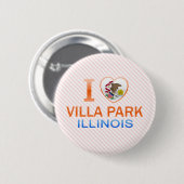 Badge Rond 5 Cm J'aime Villa Park, IL (Devant & derrière)