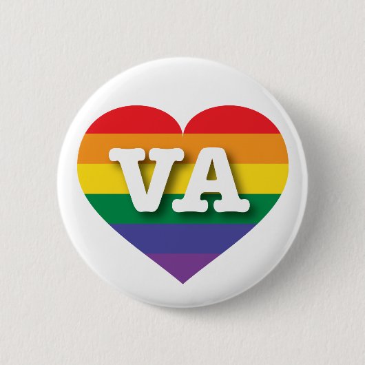 Badge Rond 5 Cm J'aime Virginia Gay pride Rainbow Heart (Devant)