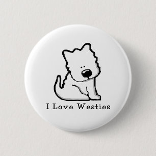 Badge Rond 5 Cm J'aime Westies 3