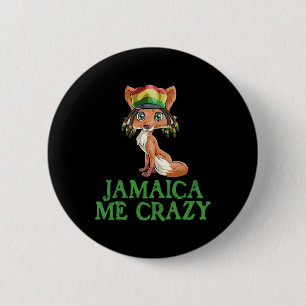 Badge Rond 5 Cm Jamaïcain Me Fou Drapeau Fox T Chemise Cheveux Drô