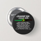 Badge Rond 5 Cm Jamaïcain Mélangé Avec La Jamaïque Fière  (Devant & derrière)