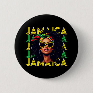 Badge Rond 5 Cm Jamaïcaine Jamaïcaine Drapeau Fière Femmes Jamaïca