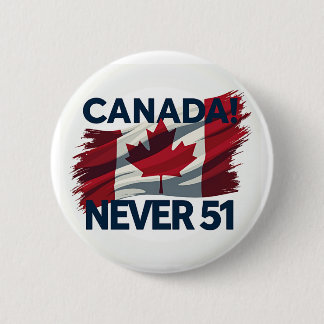 Badge Rond 5 Cm Jamais 51, Canada, drapeau canadien, Feuille d'éra