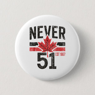 Badge Rond 5 Cm Jamais 51 Le Canada N'Est À Vendre Est. 1867 Fier