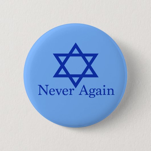 Badge Rond 5 Cm Jamais plus le souvenir de l'Holocauste juif (Devant)