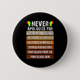 Badge Rond 5 Cm Jamais Rétro Présenter des excuses Histoire noire
