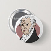 Badge Rond 5 Cm James Monroe (Devant & derrière)