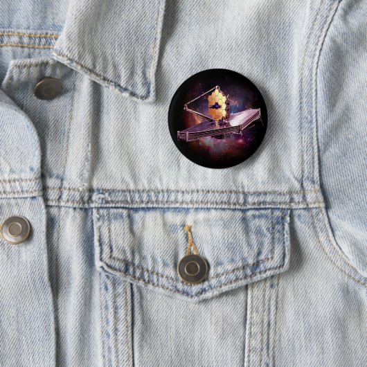 Badge Rond 5 Cm James webb moderne espace nasa télescope T-Shi (En situation)