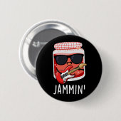 Badge Rond 5 Cm Jammin Funny Rocker Jam Pun (Devant & derrière)