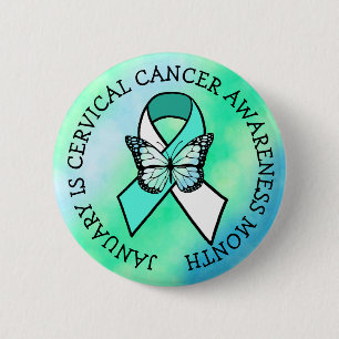 Badge Rond 5 Cm Janvier est le bouton Mois de sensibilisation au c