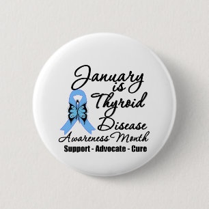 Badge Rond 5 Cm Janvier est mois de conscience de maladie