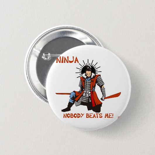 Badge Rond 5 Cm Japanese NINJA 忍者 (Devant & derrière)