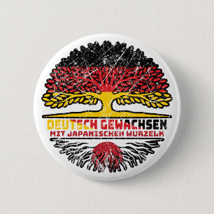 Badge Rond 5 Cm Japon Allemagne Arbre Racine