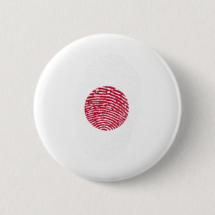 Badge Rond 5 Cm Japon Drapeau empreintes digitales Pays Fierté Ide
