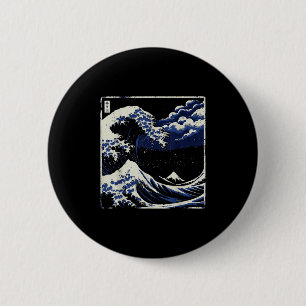 Badge Rond 5 Cm Japon Grande vague au large de Kanagawa Ukiyo-e Ar