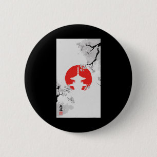 Badge Rond 5 Cm Japon Kyoto Tokyo Temple Karate de Tokyo Shinjuku