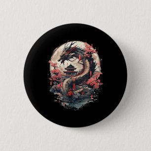 Badge Rond 5 Cm Japonais esthétique Dragon japonais Art japonais T