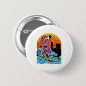 Badge Rond 5 Cm Japonais Sirène Monster Kaiju esthétique (Devant & derrière)