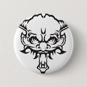 Badge Rond 5 Cm Japonais tatouage Oni Demon