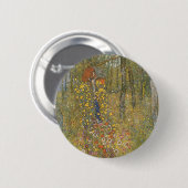 Badge Rond 5 Cm Jardin agricole avec Crucifix (par Gustav Klimt) (Devant & derrière)