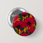 Badge Rond 5 Cm Jardin aux coquelicots rouges (Devant & derrière)