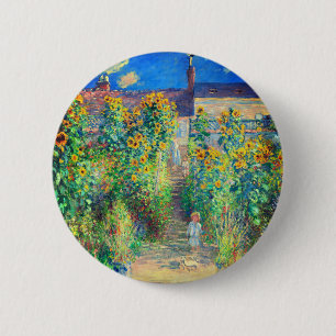 Badge Rond 5 Cm Jardin aux fleurs de Monet