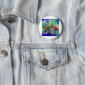Badge Rond 5 Cm Jardin bleu (En situation)