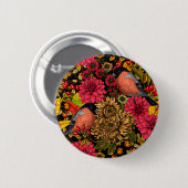 Badge Rond 5 Cm Jardin d'automne 2 (Devant & derrière)