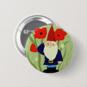Badge Rond 5 Cm Jardin de bouton de gnome de souvenir (Devant & derrière)