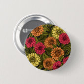 Badge Rond 5 Cm Jardin de Dahlia (Devant & derrière)