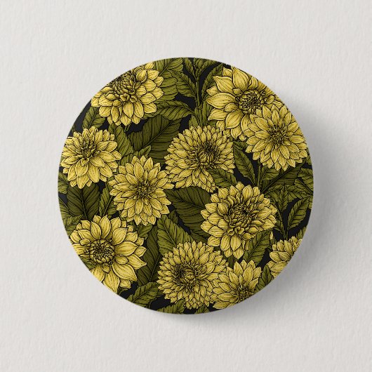 Badge Rond 5 Cm Jardin de Dahlia jaune (Devant)