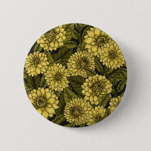 Badge Rond 5 Cm Jardin de Dahlia jaune