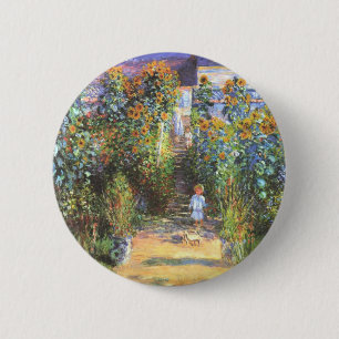 Badge Rond 5 Cm Jardin de l'artiste à Vetheuil - Claude Monet