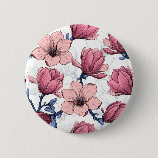 Badge Rond 5 Cm Jardin de Magnolia 2 (Devant)
