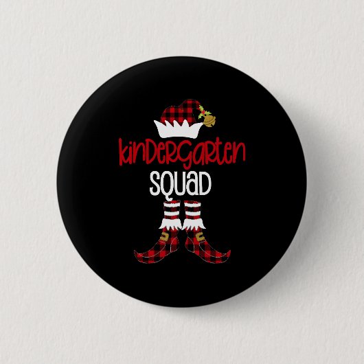 Badge Rond 5 Cm Jardin de Noël Squad Elf Enseignant B (Devant)