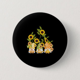 Badge Rond 5 Cm Jardin de tournesols Gnomes mignons Femmes été