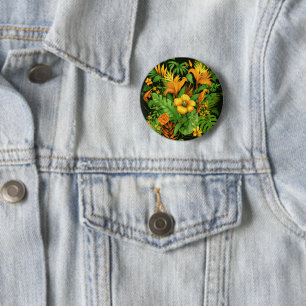 Badge Rond 5 Cm Jardin Fleur Fleur Plante Vert Nature