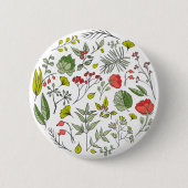 Badge Rond 5 Cm Jardin Fleur sauvage botanique (Devant)