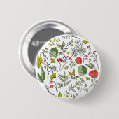 Badge Rond 5 Cm Jardin Fleur sauvage botanique (Devant & derrière)