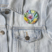 Badge Rond 5 Cm jardin fleuri (En situation)