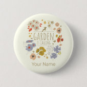 Badge Rond 5 Cm Jardin Fleurs botaniques pour jardiner maman et pa (Devant)