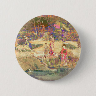 Badge Rond 5 Cm Jardin japonais II / Édition Washed