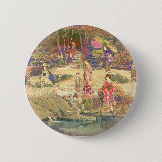Badge Rond 5 Cm Jardin japonais II / Édition Washed (Devant)