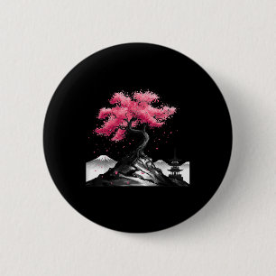 Badge Rond 5 Cm Jardin japonais Sakura Japon Mont Fuji Cherry Blo
