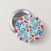 Badge Rond 5 Cm Jardin magique - rouge et turquoise (Devant & derrière)